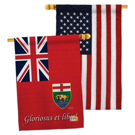 Manitoba House Flags Pack Regional Canada Provinces Canadian Territories Region Country Particular Area USA Embroidery Small Decorative Gift Yard Banner Double-Sided Made In 28 X 40