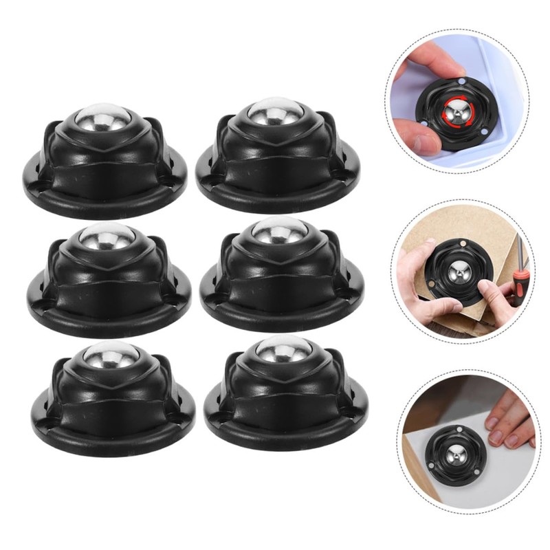 Zerodeko 6 Piezas Mini Ruedas Adhesivas Giratorias para Muebles Y