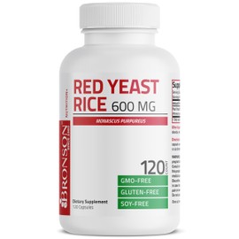 Bronson Red Yeast Rice 600 MG Monascus Purpureus Herbal Health, Non-GMO, 120 Capsules