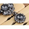 Alilang Sparkly Grey Crystal Rhinestones Evening Floral Fancy Flower Charm