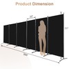 Room Divider-6 Panels Black Folding Privacy Screens, 6 ft Partition