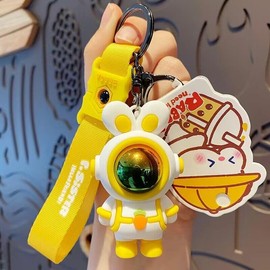 [AIXUAN] Cute Key Chain Car Car Cute Cartoon Rabbit Keychain Accessories, Rucksack Charm Card Keychain for Boys Girls Women (Yellow)