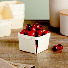 Bright Creations Berry Basket - 10-Pack, 1-Pint, 4-Inch Square, Natural Wood - Produce Boxes