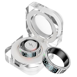 Yeforu Smart Ring Men Women Fitness Ring with LED Screen Display Digital Pedometer Step Counter Calorie Heart Rate Monitor Sleep Ring Health Tracker Smart Rings for Android & iOS Phones