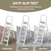 SOLADDER 5 Step Ladder, Folding Step Stool, White Foldable Iron