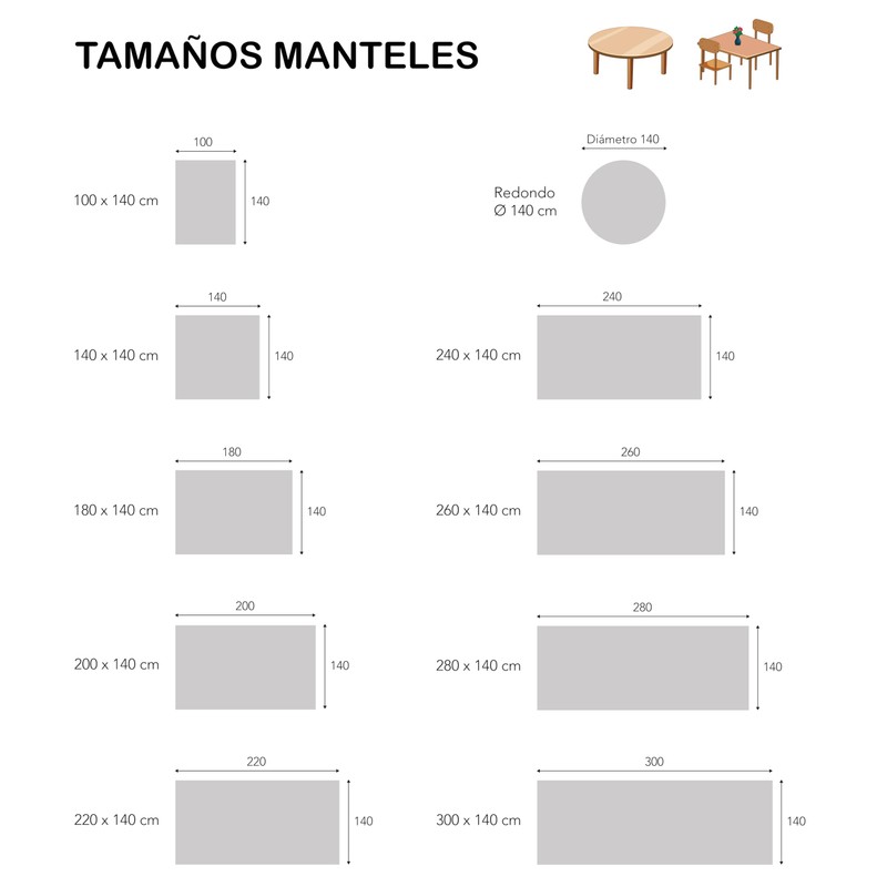 Martina Home TEFLONATED TABLECLOTH MADE Vichy Leather 200X140 CM