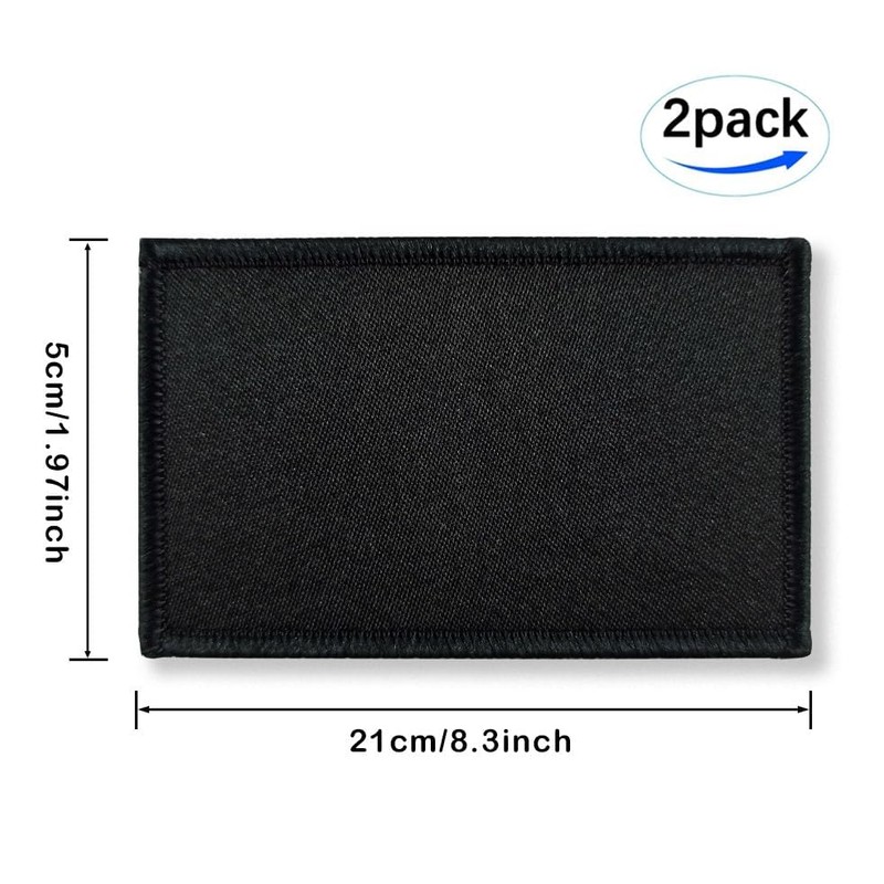 Overdecor Solid Black Flag Patch Plain Black Tactical Patch- Hook