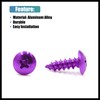Hihaha 50pcs 5mm Universal Purple Motorcycle Round Cross Head Self
