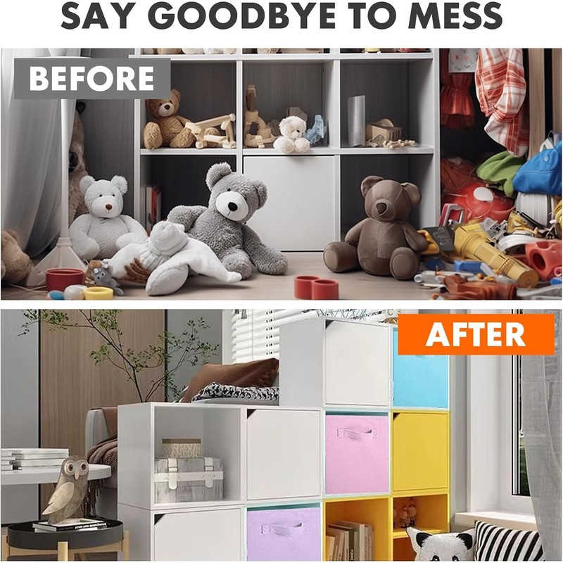 powerking Storage Box, 6 Pack Foldable Storage Cubes Storage Box