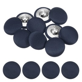 TIXIPEM Cover Button Kits 20mm/ 0.8 Inch [10pcs] - Fabric Button Maker Covered Metal Use for Hat Replacement & Repair Jeans & Blouse & Sewing & Crafts Making DIY Lovers - [Dark Blue]