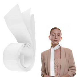 LNQ LUNIQI Women's Satin Belt, 270 cm Silk Ribbon Silk Waist Belt Tie Belt for Wedding Bridal Dress Bows Accessories, 1 Piece, White