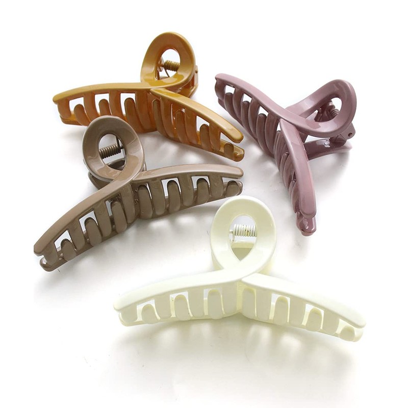 VINGTAINE H7420-BK- Simple Color Hair Claw M Hair Clip Half