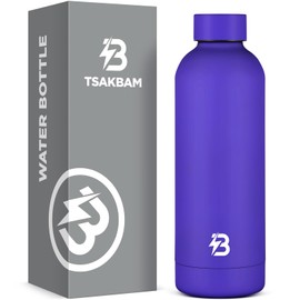 Insulated Water Bottle with Lid, 17 oz Reusable Leak-Proof Metal Stainless Steel Water Bottles for Travel, Sports, Gym, Outdoor (Dark Blue)