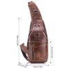 Men Leather Sling Bag Casual Shoulder Chest Crossbody Bag Hiking