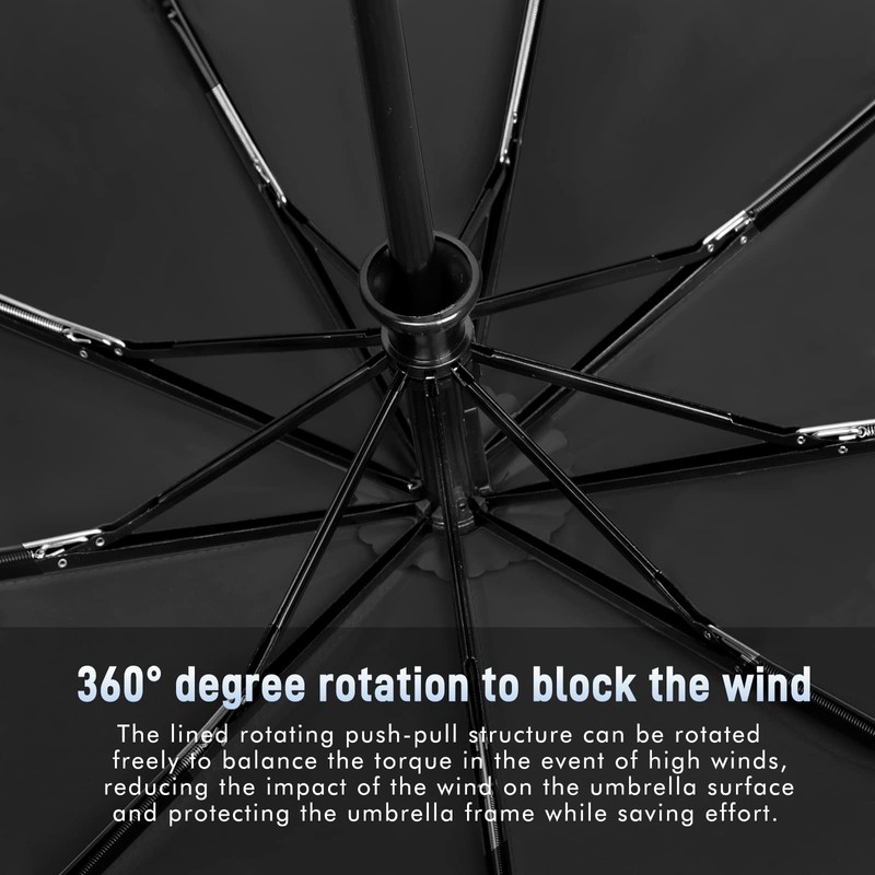 NINEMAX Compact Travel Umbrella Windproof Strong Folding,Small Automatic Umbrellas Double