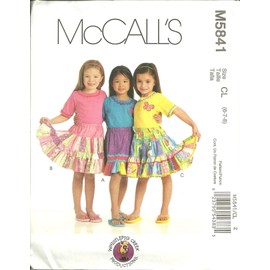 McCall's Patterns M5841 Children's/Girls' Skirts and Appliques, Size CL (6-7-8)
