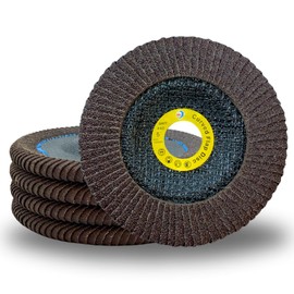 WA 5PACK - 5" x7/8" Curved Edge 40# Calcined Alumina Flap Disc for Fillet Weld, for Angle Grinder, Abrasive Flap Wheels, for Sanding, Stock and Rust Removal, Finishing, Grinding, Deburring (Grit 40)