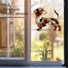 Moqqeu Dachshund Dog Glass Window Hanging Ornament 9CM