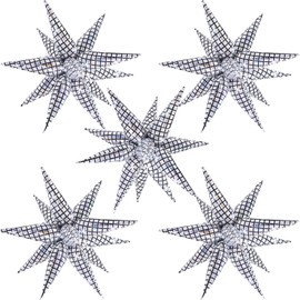 32inch Disco Balloons 5 * 12 Pcs Foil Explosion Star Spike Laser Balloons for Disco Bachelorette Birthday Wedding Party Decorations