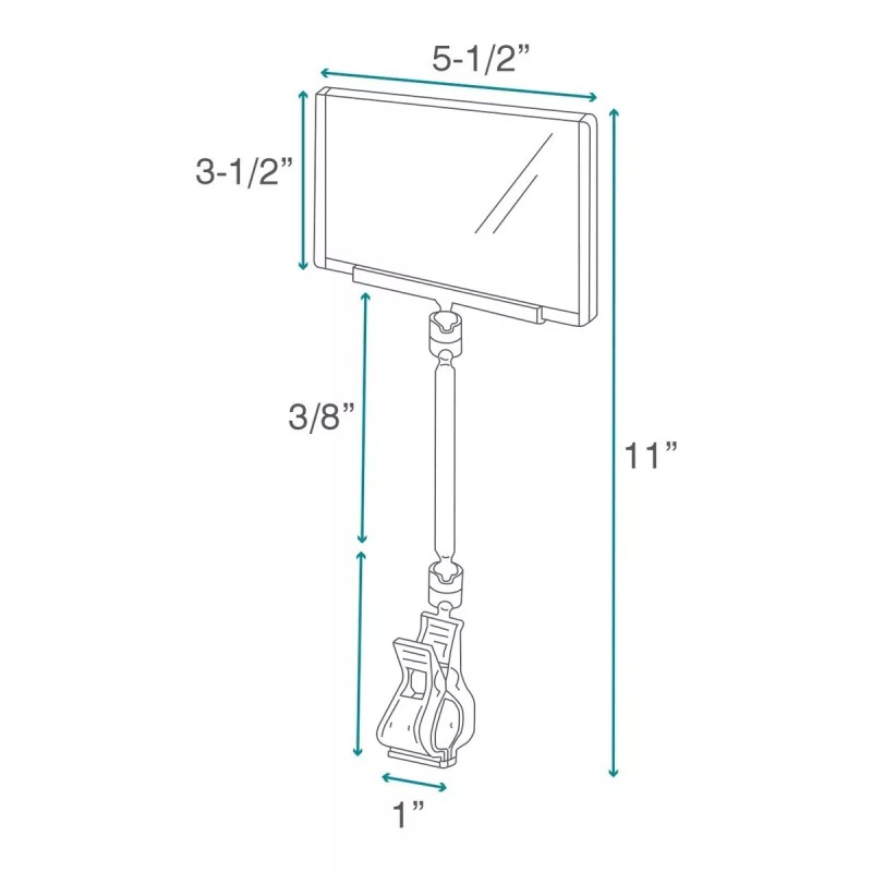 Exhivit Pinza Acrilico C/ Protector Y Extensión Porta Grafico 5