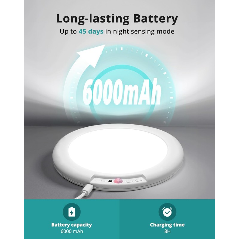 wowatt Battery Operated Ceiling Light Rechargeable Ceiling Lights with Remote