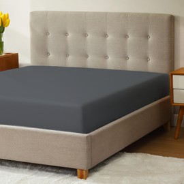 Micropuff Queen Fitted Sheet with Anti-Slip Anchors for Snug Fit - Soft and Comfortable Fabric - Easy to Wash and Fade Resistant - Breatheable and Allergy Free Fitted Sheet