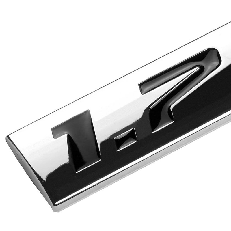 Auto Dynasty Chrome Finish Metal Emblem 1.7L Badge (Black Letter)