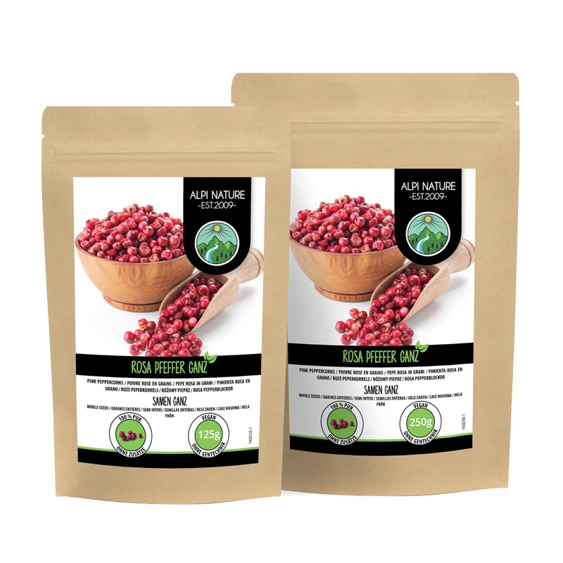 Pink pepper whole (250g, 8.8oz), pink peppercorns 100% natural, without