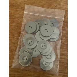 Buttons Smoke Gray Plastic 2 Hole 7/8 Inch Round New Package Of 20