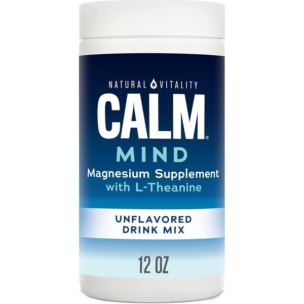 Natural Vitality Calm Mind, suplemento de magnesio con L-teanina, sin