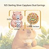 S925 Sterling Silver Capybara Earrings for Women, Cute Boba Stud