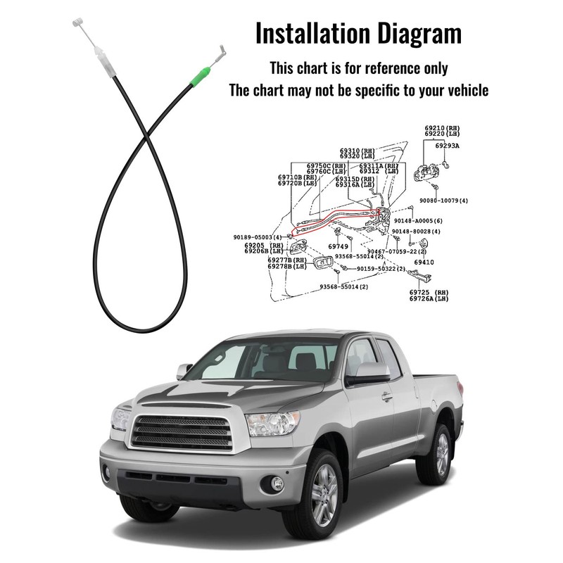 Door Cable Assembly Fit for Toyota Tundra Sequoia Fielder Land