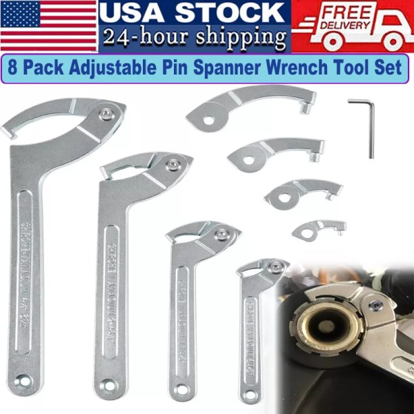 Unbranded 8PCS Adjustable Pin Spanner Wrench Tool Set Coilover Hook
