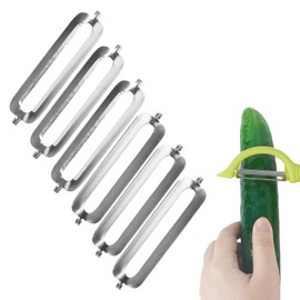 Pack of 6 Peeler Replacement Blades for Tupperware Peeler, Replacement Blades for Peeler, Tupper, Flat Head Peeler, Asparagus Peeler, Potato Peeler, Orange Peeler, Ideal for Vegetables and Fruits, 5.6