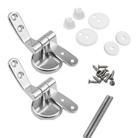 Acrylic 1 Pair Modern & Retro Alloy Steel Metallic Silver Universal Toilet Seat Hinges