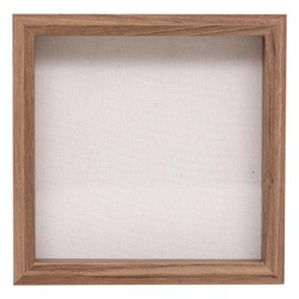 Muzilife 3D Picture Frame, 20 x 20 cm, Deep Wooden Frame for Filling, Object Frame with Glass Pane, Square Shape, Gift for Family Friends, Pack of 1, Brown