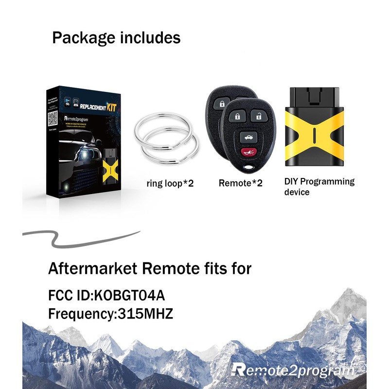 Remote2program 2PCS Self Programmable Car Key Keyless Entry Remote Replacement