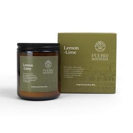 Lemon-Lime Scented Candle by Pueblo Nostalgia – Hand-Poured Soy Wax Candle, 8oz Jar – Energetic and Refreshing Lemon-Lime Auroma, Long-Lasting & Fresh Home Fragrance.