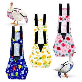 Zaruatu 3 Pieces Chicken Diapers for Hens Pet Duck Diapers Reusable Chicken Diapers Chicken Clothes Accessories with Bow Tie for Poultry (M)