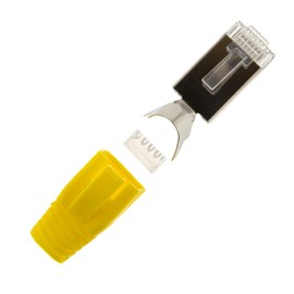 SeKi 10x Network Connectors Yellow CAT 7 6A 5 RJ45 LAN Network Crimp Connector Kink Protection