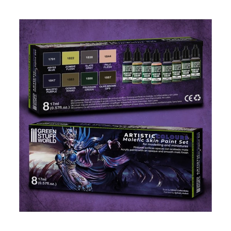 Green Stuff World Metallic Paints Set - Malefic Skin