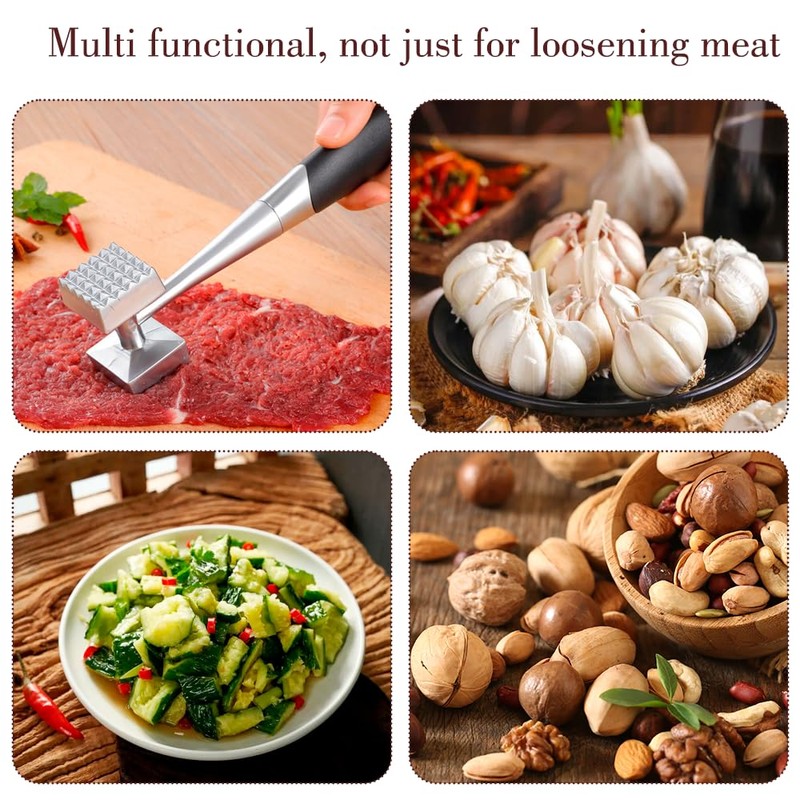 Armo® Stainless Steel Meat Tenderizer Non Slip Double Sided Kitchen