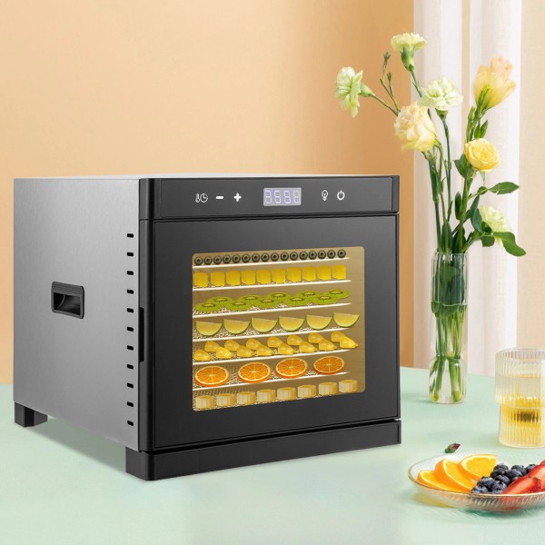 Unbranded Commercial Food Dehydrator with 8 Trays, Timer, and Efficient