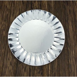 Weststone 30pcs Silver Paper Plate 3 3/4" (10cm) for Cupcakes, Muffins, Birthday Cakes and Other Mini Deserts (Silver, Round)