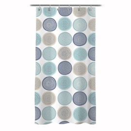Sunlit Abstract Tree Rings Woody Artistic Small Stall Shower Curtain 36 x 72 Inches RV Half Size Narrow Bathroom Curtains Nature Pale Blue Teal Beige Light Brown Fabric Bathroom Decor