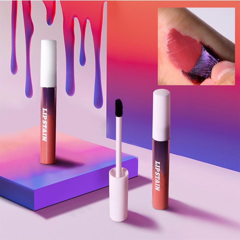 Brillo Labial Peel-Off, Tinte de Labios Despegable, Brillo y Textura