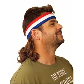 Cariniss Mullet Wig for Men,Mullet Headband Wig, One Size Fits All (Light Brown)