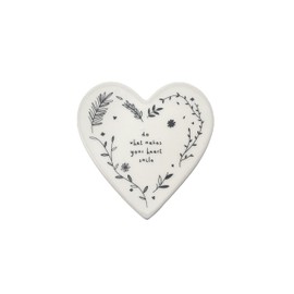 CGB Giftware | Floral 'Do What Makes Your Heart Smile' White Heart Coaster | Kitchen Lounge Bedside Table | Protective Base | Gift For Home | Send With Love Range | GB07097