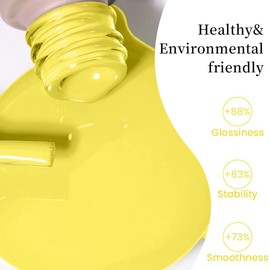 MAYCHAO 15ML Yellow Gel Nail Polish 1Pc Lemon Yellow Gel Polish Soak Off UV LED Nail Polish Nail Art Starter Manicure Salon DIY at Home, 0.5 OZ