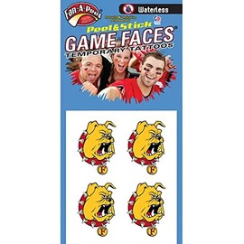 Ferris State – Waterless Peel & Stick Temporary Spirit Tattoos – 4-Piece – Bulldog Logo